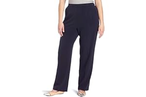 Briggs New York Womens Plus Size Pull on Dress Pant Average & Short Length