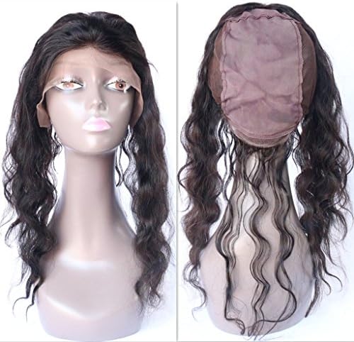 WOB Hair New Human Hair Product 360 Circular Closure Natural Firm Fit High ponytail Easy Part Anywhere 130% Density 360 Lace Frontal Wig Cap Body Wave Hair With Cap 14inch Natural color