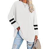 Women's Long Sleeve T Shirts Loose Casual Crewneck Tunic Tops Soft Blouse Oversized