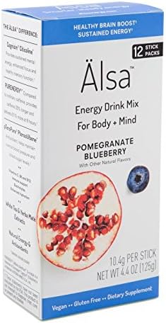 Alsa Energy - Pomegranate Blueberry Flavored Natural Energy Drink Mix - (12 packets)