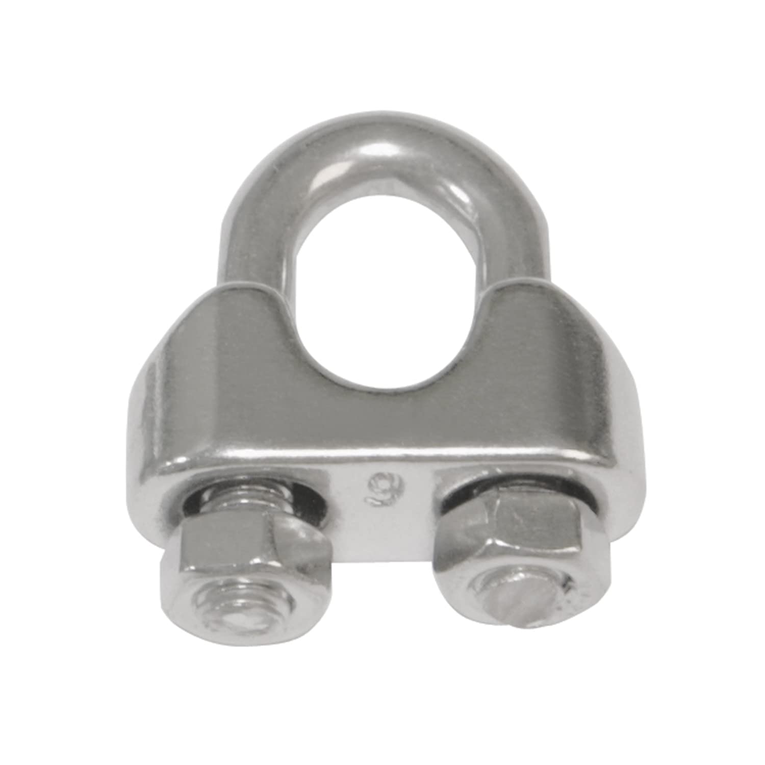amig - Pack of 2 Stainless Steel Cable Clamps Mod. 30100 for Coupling Ropes, Cables or Metal Wires | Ideal for Tensioning Clothes, Canvas or Candles | Dimensions: Ø 3 mm