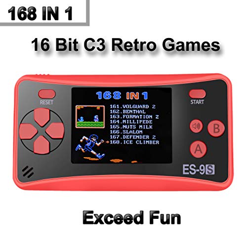 Retro Handheld Games for Kids with Built in 168 Classic Video Games Device Mini Arcade Gaming Machines Portable Electronic Consoles 16 Bit 2.5" Screen (Red) - Thumbnail 2