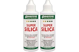 POSITIVE POWER NUTRITIONALS Super Silica Liquid Concentrate, 4 oz. Bottle (Pack of 2) -Highest Absorption, Collagen-Producing, Supports Healthy Bone Density, Joint Flexibility, Skin Hair and Nails, -4 oz. Makes Over 68 quarts