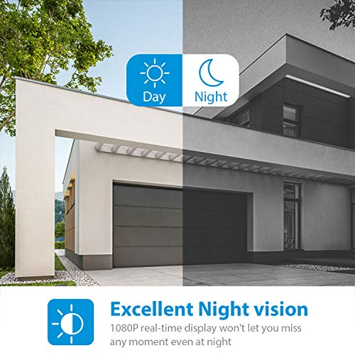 WiFi Video Doorbell, NGTeco Wireless Security Doorbell Camera, 1080P Wide Angle, 2-Way Audio, IP65 Waterproof, Motion Detection, Night Vision for Home Security