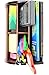 Cherry Brown Wooden Office Desk Organizer with 1 Paper/CD/DVD Rack and 4 Storage Compartments for Office Supplies and Desk Accessories - for Use on Desktop|Table|Counter in Kitchen Or Work Space