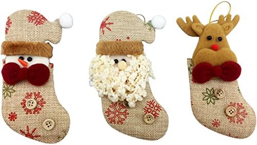 Rustic Christmas Ornaments - Perfect Soft Hanging Xmas Ornaments and Stocking Stuffers - Set of 3 - Old Timey, Cute and Unique