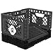 Bigant Heavy Duty Collapsible & Stackable Plastic Milk Crate - Snap Lock Foldable Industrial Garage Storage Bin Container Utility Tote Basket (Charcoal Gray, 1 Small Crate)