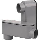 CKVIHAV 2Pack 1-1/2Inch Rigid PVC Conduit Body Type LB 1.50IN Slip x Slip PVC Conduit Bodies LB Type with Cover and Gasket, Gray