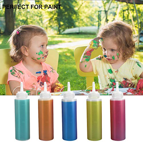 Condiment Squeeze Bottles, OAMCEG 12-Pack 8 oz Plastic Squeeze Squirt Bottles with Twist On Cap Lids and Discrete Measurements - for Ketchup, BBQ, Sauces, Syrup, Condiments, Dressings, Paint, and More