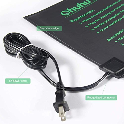 Ohuhu Heizmatte Wärmematte für Sämling Germination 2 Stück, Wasserdichtes Heizmatte Pflanzen Gewächshaus Heizkissen Reptil Temperatur Heizkissen Hydroponischer Gartensaatstarter, 25x52 cm – Bild 7