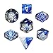 Oun Nana Polyhedral 7-Die Dice Set-Blue-Steel with White