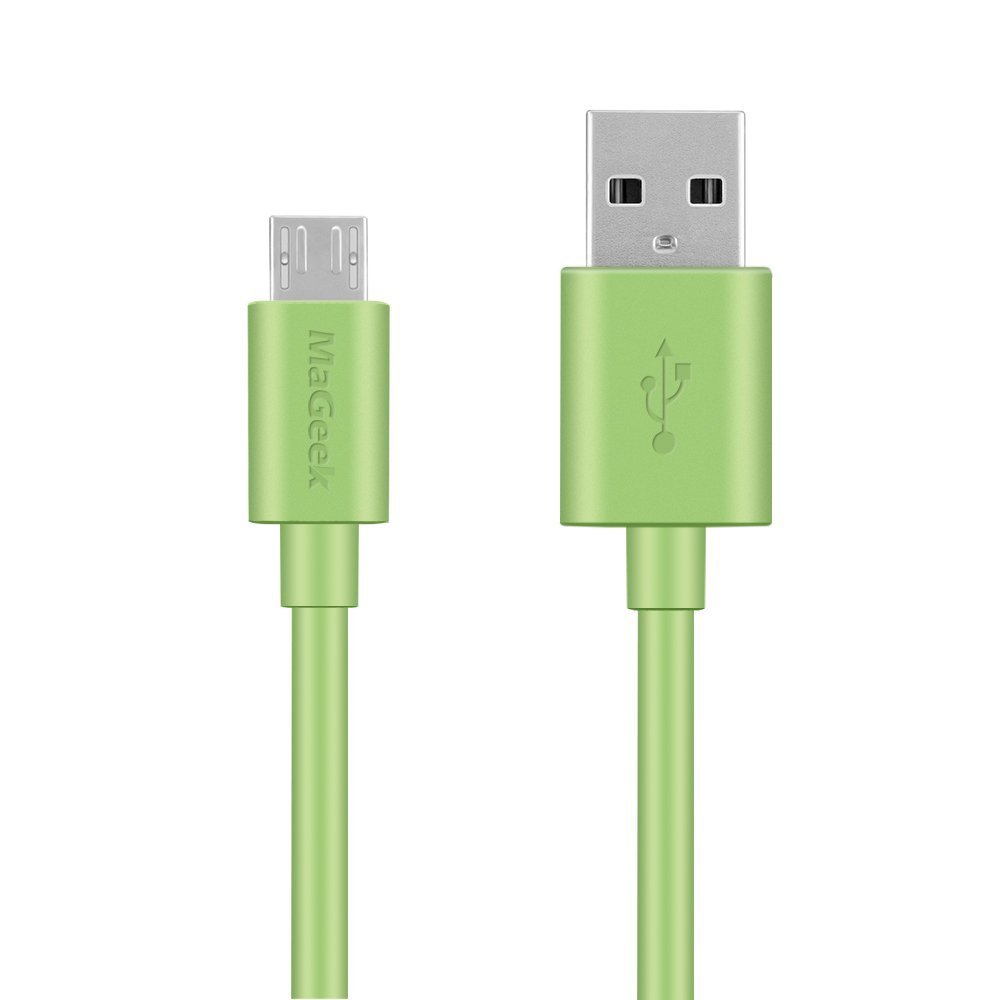 MaGeek® 6ft / 1.8m Premium Extra Long Micro USB to USB Cable High Speed USB 2.0 A Male to Micro B for Samsung, HTC, Sony, Motorola, LG, Google, Nokia and More (Green) — image 1