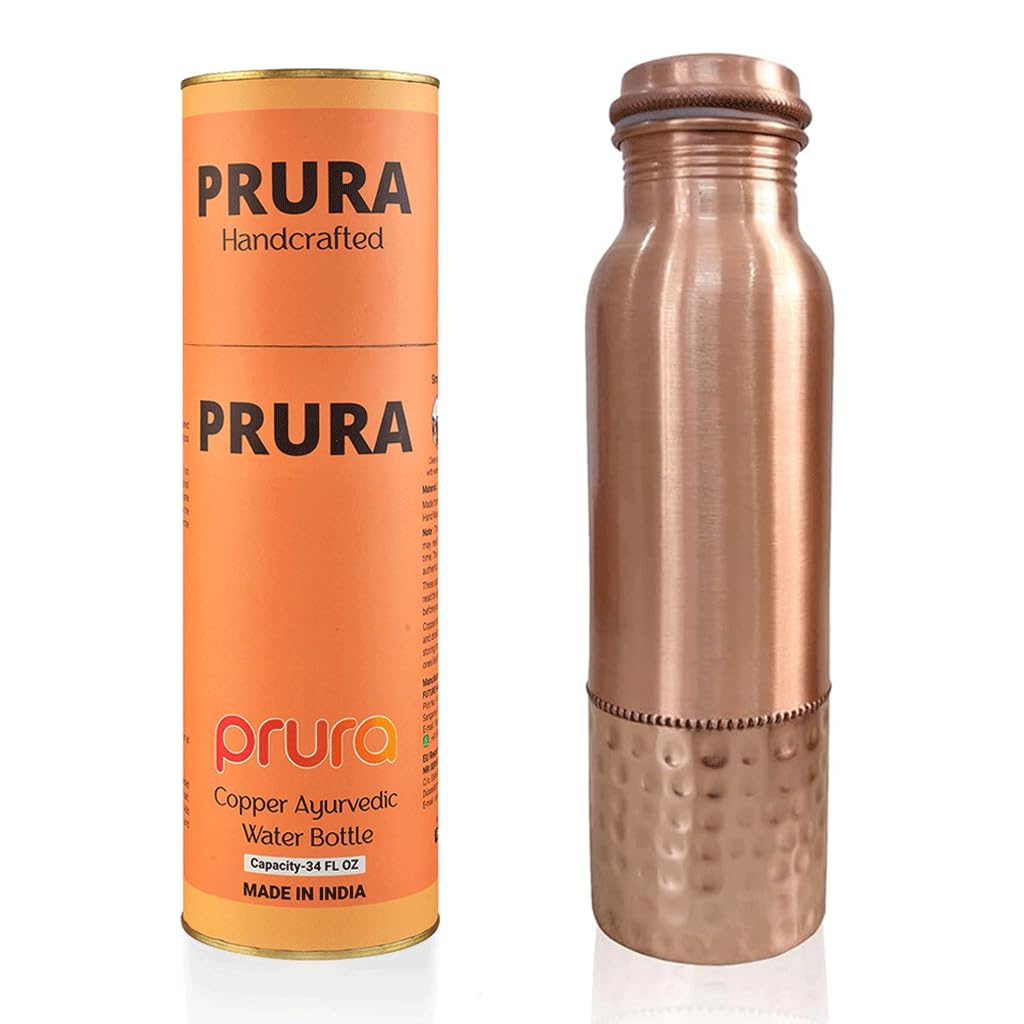 PRURA Copper Water Bottle - Leak Proof Ayurvedic Drinkware Copper Vessel for Sports, Gym, Outdoors, Yoga — image 1