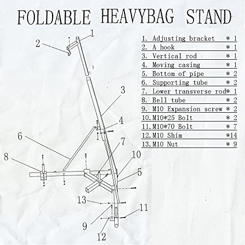 Happybuy Foldable Boxing Bag Stand Height Adjustable Sandbag Rack