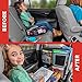 Lusso Gear Backseat Car Organizer & Car Seat Protector for Kids 2-Pack - Black, 4 Pockets - Waterproof Oxford Kick Mats & Seat Back Storage - Machine Washable Mud & Scratch Barrier