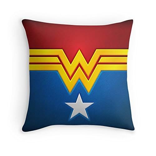 Pair of Wonder Woman Zippered Pillow Cases Handmade