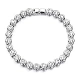 YALONG Tennis Bracelet Made with Swarovski Crystals April Birthstone Bracelets for Women, 7.5 inch
