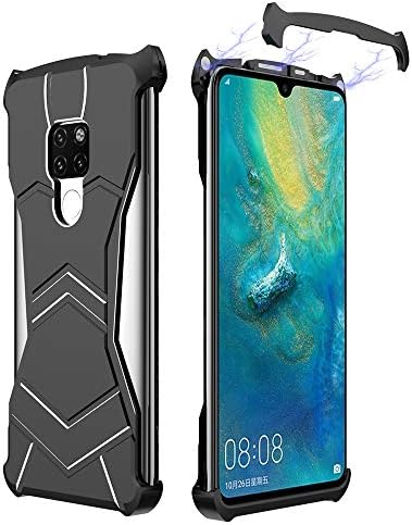 YUNCHAO Phone back case R-JUST Magnet Adsorption Metal Polished Texture Phone Case for Huawei Mate 20(Black) (Color : Black)