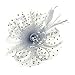 DRESHOW Fascinators Hat Flower Mesh Ribbons Feathers on a Headband and a Clip Tea Party Headwear for Girls and Women