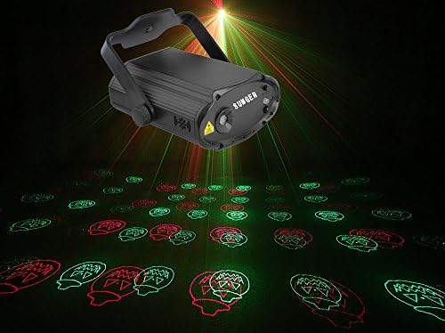 Halloween Projector Light 8 patterns,Sumger Mini RG Stage Laser Lighting With Sound Active Remote-Controlled for Disco DJ Party Club Bar Show (H-halloween)
