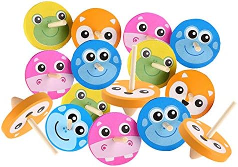 Hellery こま 木製こま 手作り おもちゃ 伝統独楽 独楽 手回し独楽 子供おもちゃ 男の子 女の子 誕生日 プレゼント 全4選択 動物