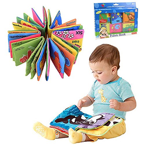 Deardeer Baby Non-toxic Soft Cloth Book Set for Baby Early Education Development- Pack of 6