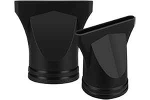 Gatuida 2pcs Hair Dryer Attachment Black Plastic Blower Nozzle Replacement, Professional Salon Hairdressing Blow Outer Diameter 4 cm to 4.8cm