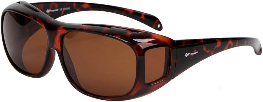 Freeprint Polarized Solar Shield Fit Over Glasses Driving Sunglasses for Men and Women
