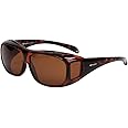 Freeprint Polarized Solar Shield Fit Over Glasses Driving Sunglasses for Men and Women