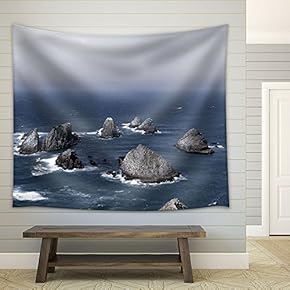 Rocks by The Seashore - Fabric Wall Tapestry Home Decor - 51x60 inches