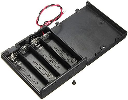 4 X AA Battery Holder Case Enclosed Box OFF/ON Switch With Wires.