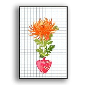 Framed Canvas Wall Art Beautiful Flowers in Grid Giclee Print Gallery Wrap Modern Home Prints Ready to Hang - 16x24 inches
