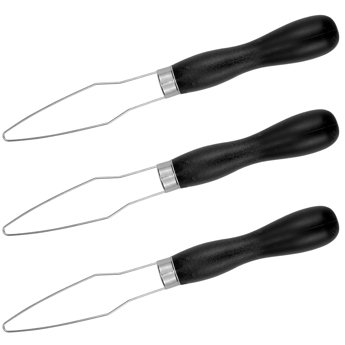 ZJIVQO 3pcs Button Hook Button Hook Helper Grips Button Hook Wooden Handle Button Assist Device Wire Loop Pull Through Aids for Men Women Elderly Old Man (Black)