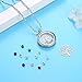 Birthstone Family Tree of Life Screw Floating Charm Living Memory Locket, DIY Stainless Steel Toughened Glass Pendant Necklace (Magnet-Engraving)