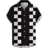 Ecosunny Bowling Shirts for Men Short Sleeve Polo Shirt Casual Slim Fit Golf Shirt