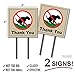 Oakley Graphics 2 Signs, No Pooping, Dog Poop Yard Sign, Thank You (Original (6