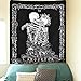 Krelymics Skull Tapestry The Kissing Lovers Tapestry Black Tarot Tapestry Human Skeleton Tapestry for Room(59.1 x 82.7 inches)