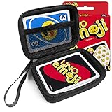 FitSand (TM) Travel Zipper Carry EVA Hard Case for Uno Emoji Card Game - Black Box, Blacker Box, Best Protection for Uno Emoji Cards