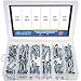 Glarks 80Pcs 6 Size Heavy Duty Zinc Plated Steel Molly Bolt Hollow Drive Wall Anchor Screws Assortment Kit for Drywall, Plaster and Tile