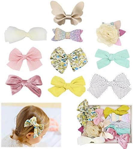 Baby Girl Hair Clips Bows Flowers,10 Pack Hair Accessories for Girls Toddler Gifts by FANCY CLOUDS