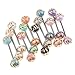 Baoblaze 12 PCS Wholesale 16G Tongue Rings Barbells Assorted Colors