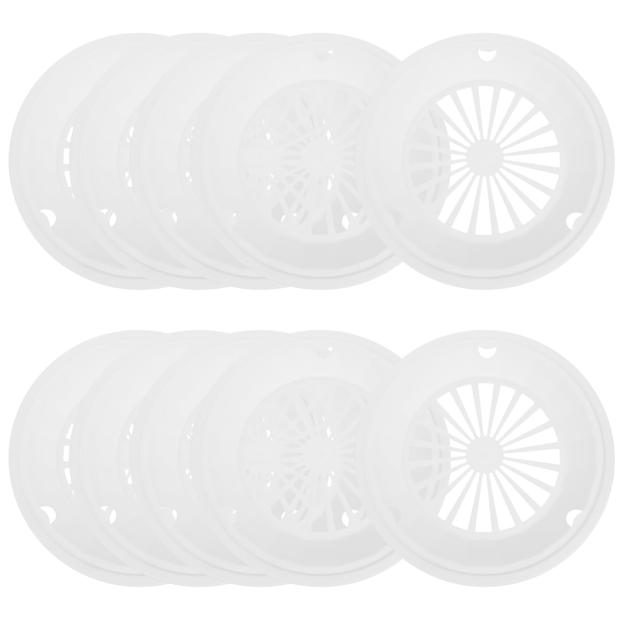 DOITOOL 10Pcs Reusable Plastic Paper Plate Holder for Party BBQ and Picnic Round Paper Plate Barbecue Trays Support Plastic Dinnerware (White