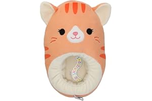 SQUISHMALLOWS Squishmallow KellyToy Kids Slippers Plush Soft Choose Cow Christmas Dinosaur Koala Shark Axolotl (Gigi Orange Tabby Cat (Size 6/7))