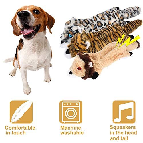 Gooswexmzl Stuffing Free Dog Toys with Squeakers for Small and Large Breeds, Chew Toys for Dogs, Dog Toy 6 Packs