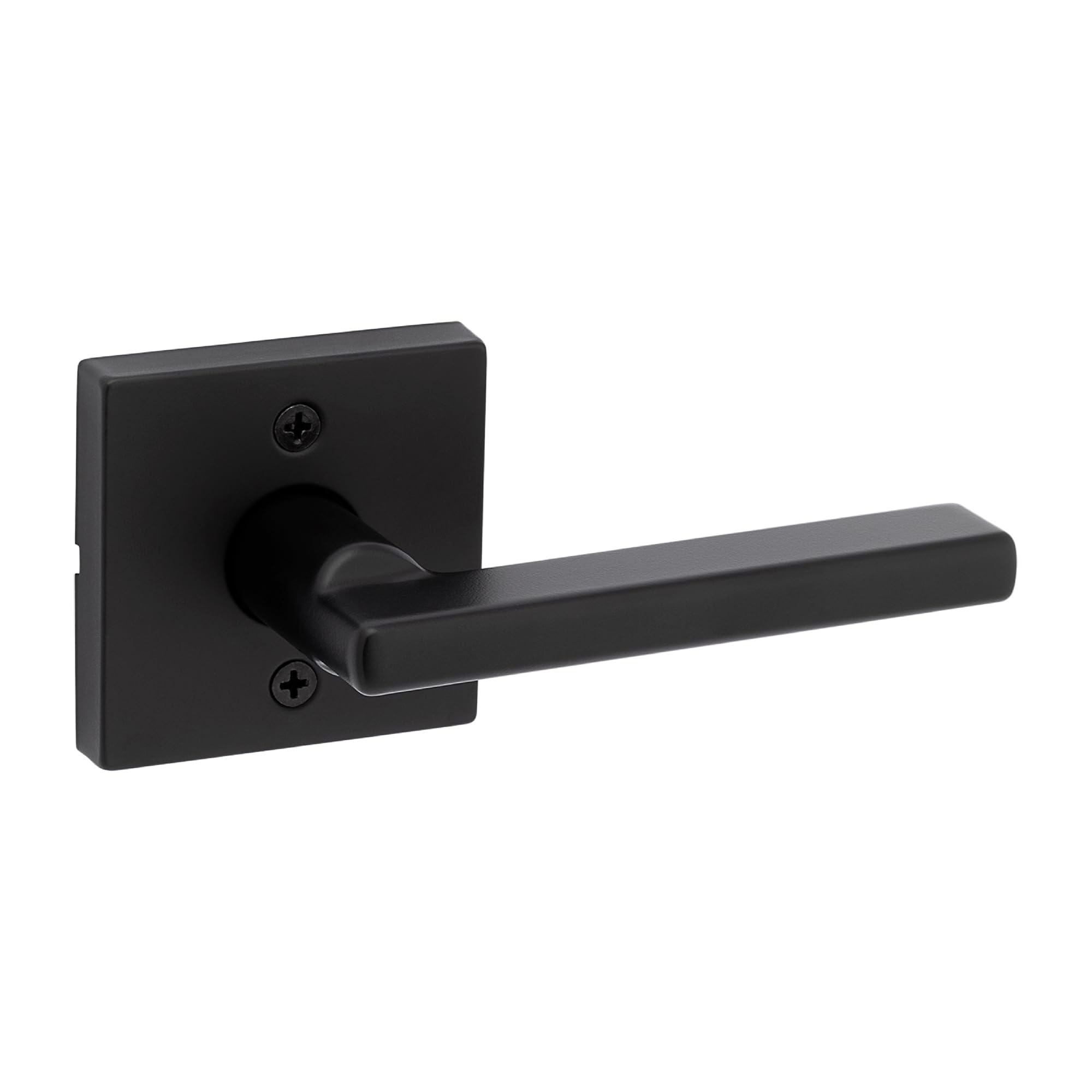 Photo 1 of Kwikset Halifax Dummy Door Handle, Single Sided Lever for Closets, French Double Doors, and Pantry, Matte Black Non-Turning Reversible Interior Push/Pull Lever, with Microban Protection