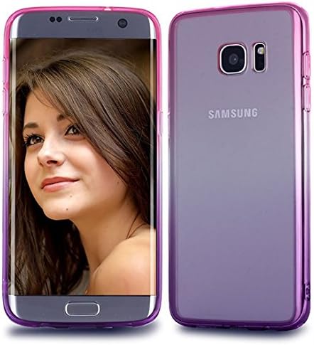 ACCBTECH Samsung Galaxy S7 Edge Case,Cover Gradient Color Mirror Soft TPU Case Shockproof Transparent Protective Cover Bumper Case for Samsung Galaxy S7 Edge
