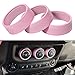 Danti 3pcs Audio Air Conditioning Button Cover Decoration Twist Switch Ring Trim for Jeep Wrangler JK JKU Patriot Liberty 2011-2018 Dodge Challenger 2008-2014 (Pink)