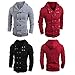 Men Blouse,Haoricu Fall Men Fashion Autumn Winter Hooded Sweatshirt Button Jacket Blouse