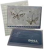 RFID Protected Blue Butterfly Debit Card Holder w/ Register & Photo Insert