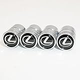 US85 Lexus Logo Emblem Auto Car Wheel Tire Air Valve Caps Stem Cover Cover Accessories Decoration Birthday Gift (Silver Chrome)